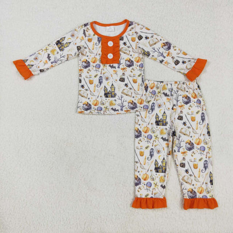 GLP1172 Halloween Pumpkin Girls Pajamas Set