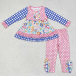 GLP1196 Flower Pink Ruffles Girls Set