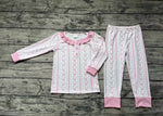 GLP1212 Tie Bow Pink Girls Pajamas Set