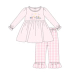 GLP1225 Jesus Blue Plaid Girls Set