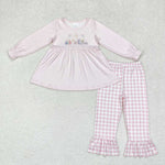 GLP1225 Jesus Blue Plaid Girls Set