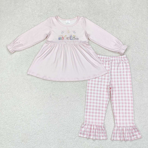 GLP1225 Jesus Blue Plaid Girls Set