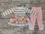 GLP1232 Autumn Pumpkin Stripe Girls Set