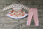 GLP1232 Autumn Pumpkin Stripe Girls Set