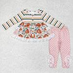 GLP1232 Autumn Pumpkin Stripe Girls Set