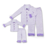 GLP1259/GLP1263 Feather Purple Leopard Mommy and me Family Matching Clothes