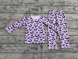 GLP1268 Halloween Bat Purple Girls Pajamas Set