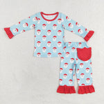 GLP1277 Christmas Santa Red Girls Pajamas Set