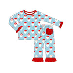 GLP1277 Christmas Santa Red Girls Pajamas Set