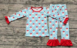 GLP1277 Christmas Santa Red Girls Pajamas Set