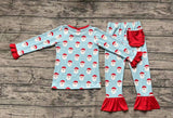 GLP1277 Christmas Santa Red Girls Pajamas Set