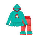 GLP1292 Cartoon Princess Ruffles Hoodie Girls Set