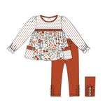 GLP1297 Flower Orange Dots Girls Set