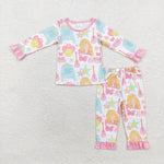 GLP1308 Bamboo Cowgirl Guitar Pink Girls Pajamas Set