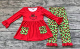 GLP1322 Christmas Green Animal Red Leopard Girls Set