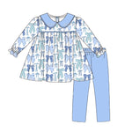 GLP1517 Tie Bow Blue Girls Set