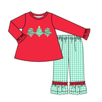 GLP1331 Christmas Trees Green Blue Girls Set