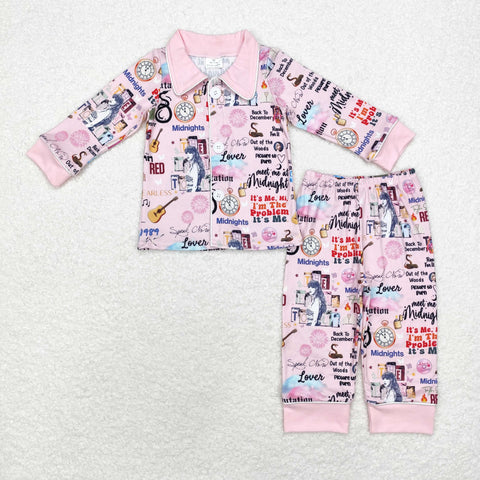 GLP1337 Fashion Singer Star Pink Girls Pajamas Set