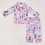 GLP1338 Fashion Singer Star Pink Girls Pajamas Set