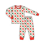 GLP1352 Christmas Red Plaid Boys Pajamas Set