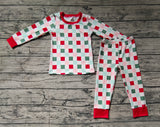 GLP1352 Christmas Red Plaid Boys Pajamas Set