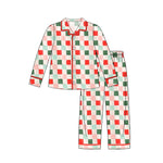 Preorder GLP1353 Christmas Red Plaid Buttons Adult Women Pajamas Set