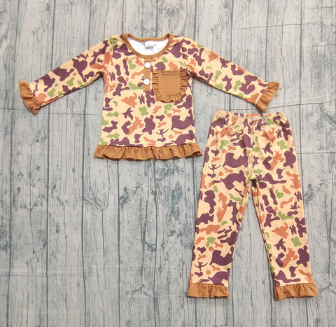 Preorder Samples GLP1355 Hunting Camo Girls Pajamas Set