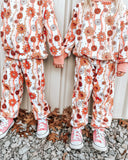 GLP1356 Bamboo Autumn Flower Orange Girls Pajamas Set