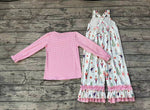 GLP1368 Christmas Soldier Trees Pink Overall Girl's Set