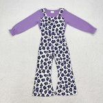 GLP1373 Leopard Purple Overall Girl's Set