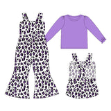 GLP1373 Leopard Purple Overall Girl's Set