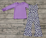 GLP1373 Leopard Purple Overall Girl's Set