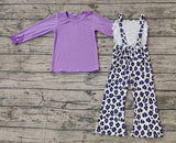 GLP1373 Leopard Purple Overall Girl's Set