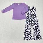 GLP1373 Leopard Purple Overall Girl's Set