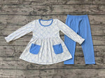 GLP1383 Tie Bow Blue Girls Set