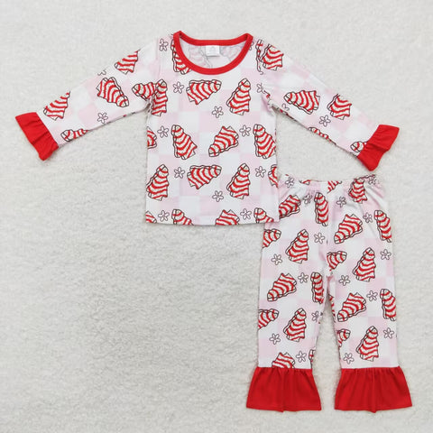 GLP1397 Bamboo Christmas Tree Cake Girls Pajamas Set