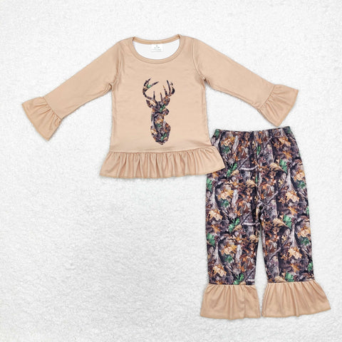 GLP1408 Hunting Elk Camo Brown Girls Set