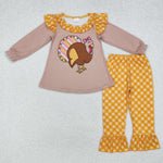 GLP1410 Thanksgiving Turkey Brown Girls Set