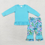 GLP1458 Flower Garden Flower Sky Blue Girls Set