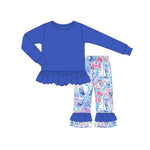 GLP1459 Flower Garden Flower Blue Girls Set