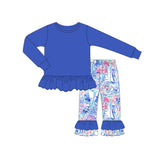 GLP1459 Flower Garden Flower Blue Girls Set