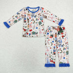 GLP1475 Christmas Soldier Blue Girls Pajamas Set