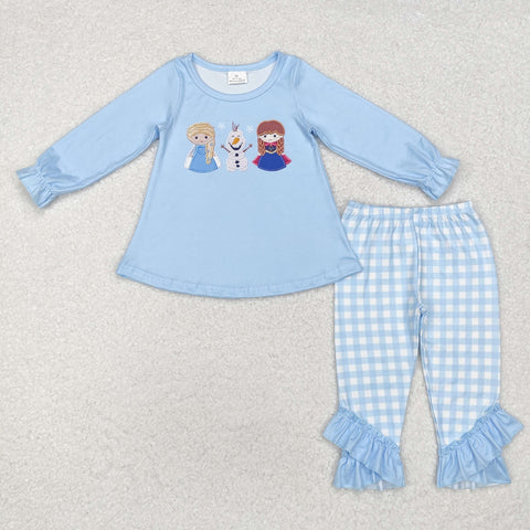 GLP1484 Cartoon Princess Sky Blue Girls Set