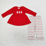 GLP1525 Embroidery Christmas Trees Red Girls Set