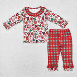 GLP1550 Christmas Cartoon Mouse Cup Girls Pajamas Set