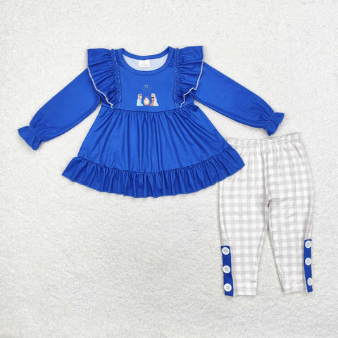 GLP1597 Jesus Pray Blue Girls Set