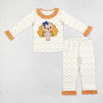 GLP1603 Thanksgiving Turkey Girls Pajamas Set