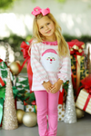 GLP1739 Embroidery Christmas Santa Pink Girls Set