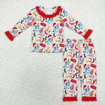 GLP1752 Christmas Cartoon Blue Dog Girls Pajamas Set