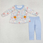 GLP1767 Pumpkin Flower Rose Blue Girls Set